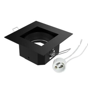 Spot De Embutir Cuadrado Para Dicroica Led Gu10 - COLOR NEGRO